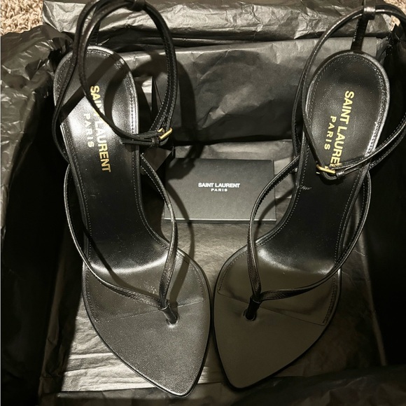 Saint Laurent Leather High Heel Sandals - Picture 2 of 5